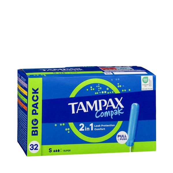 Tampones super Tampax Compak con aplicador