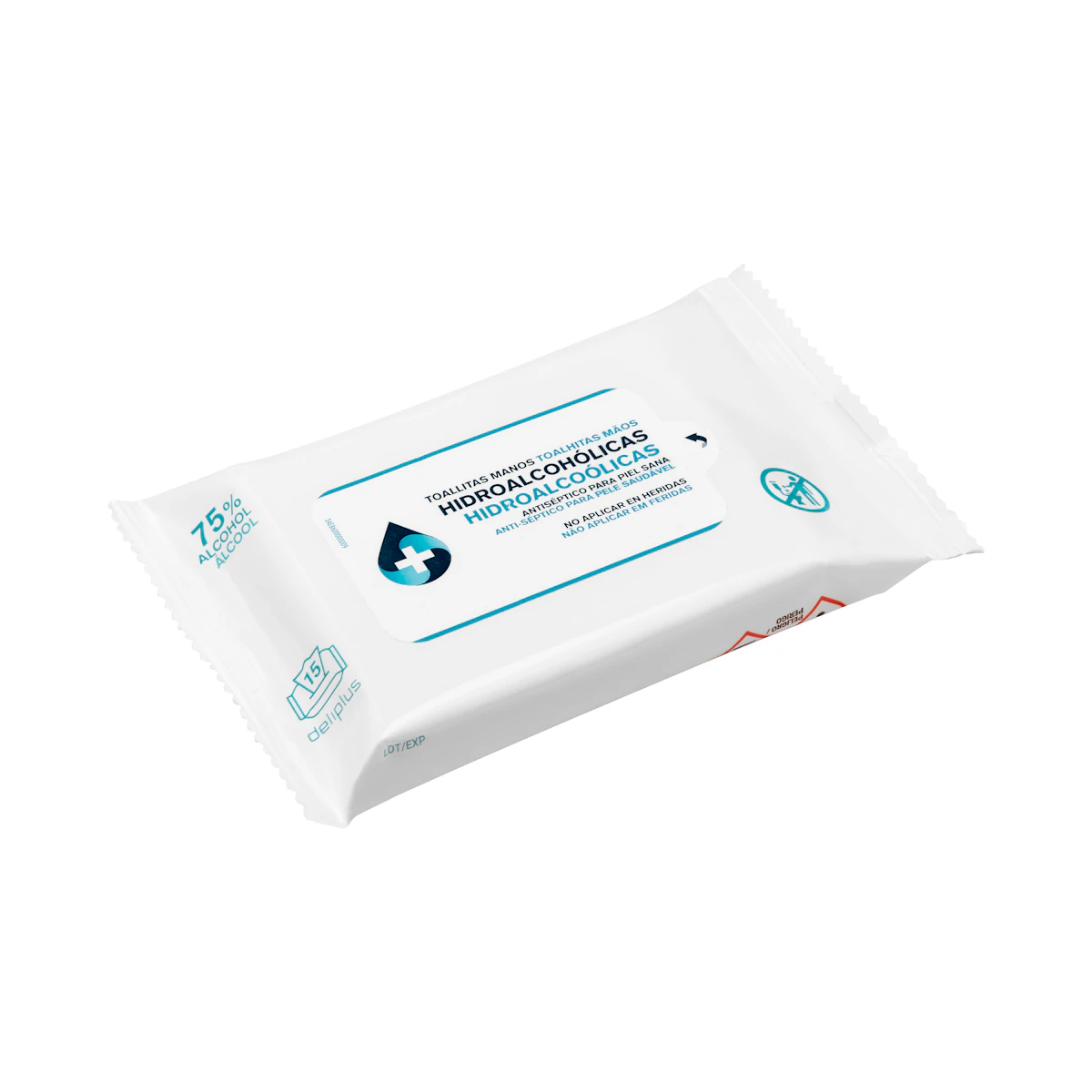 Toallitas de manos hidroalcohólicas Deliplus 75% Alcohol – Mercadona – صورة إعلانية للمنتج