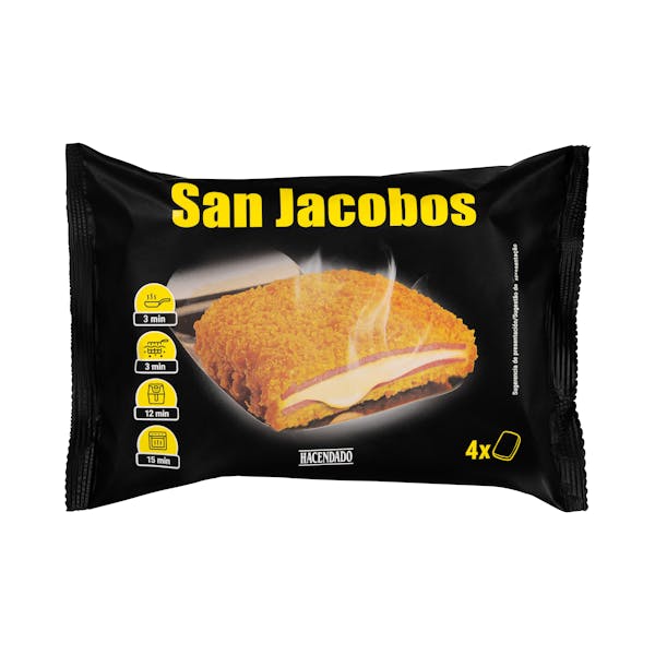San Jacobos empanados de york y queso Hacendado ultracongelados