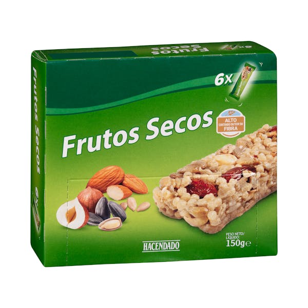 Barritas de cereales con frutos secos Hacendado