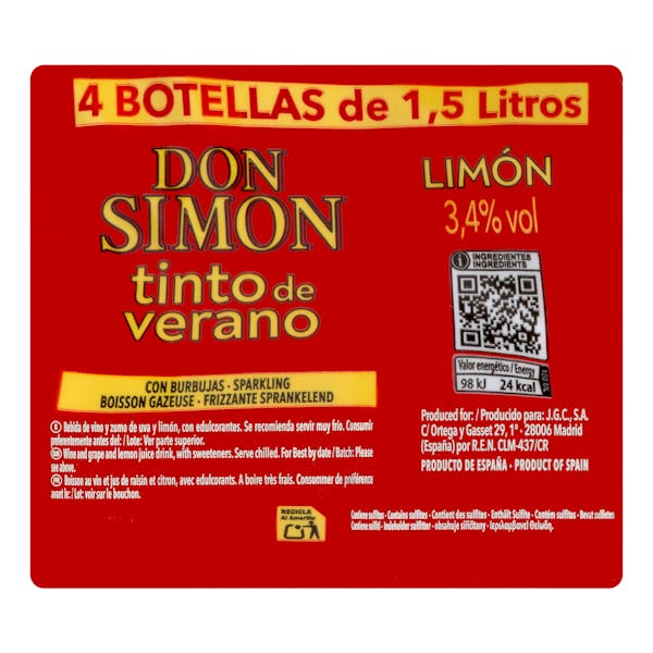 Tinto de verano limón Don Simón