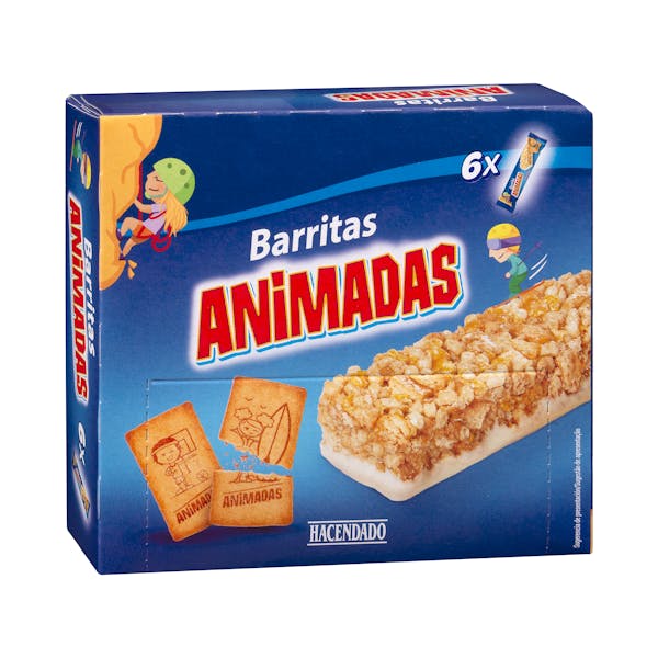 Barritas de cereales con galleta animada Hacendado