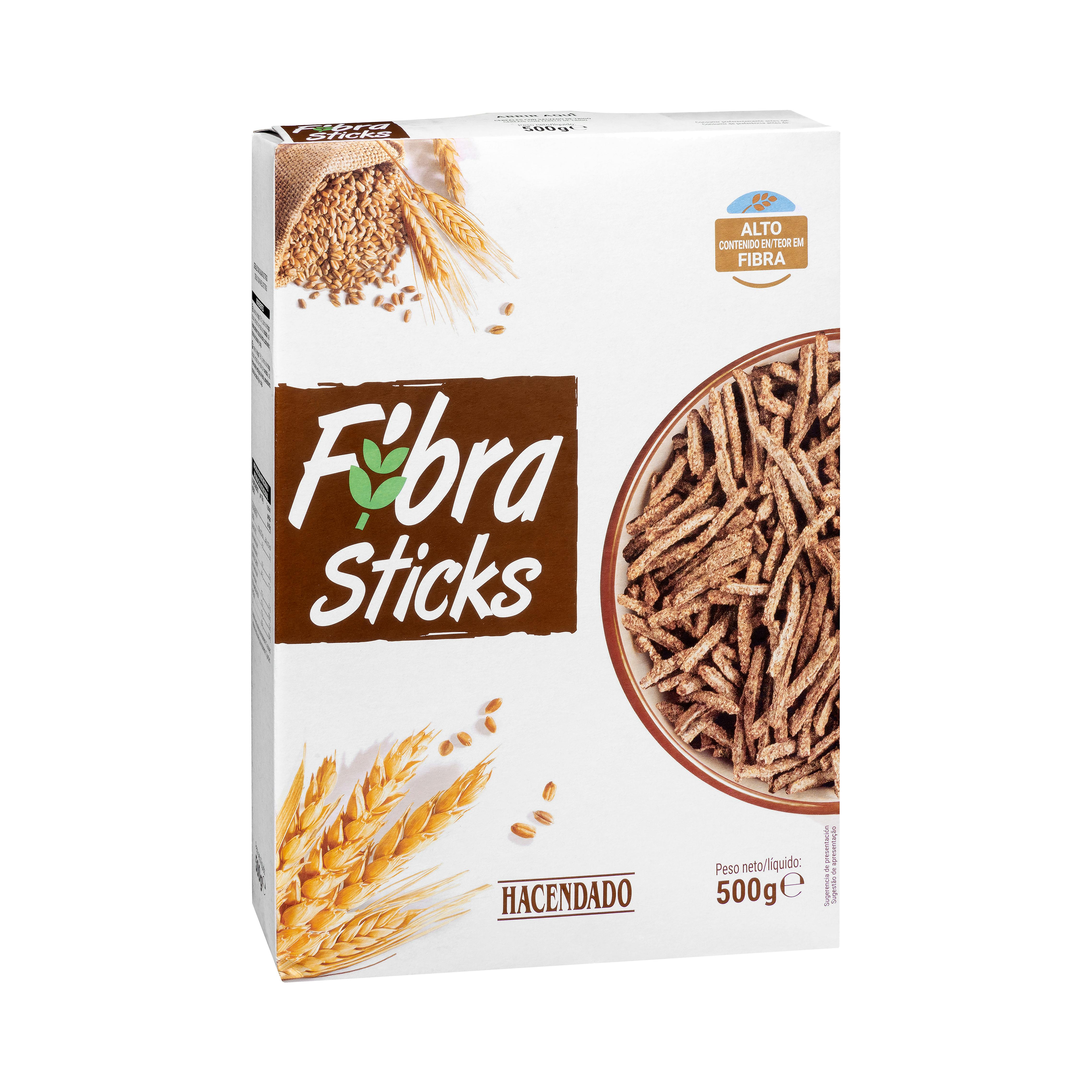 Cereales Con Salvado De Trigo Fibra Sticks Hacendado | Mercadona Compra ...