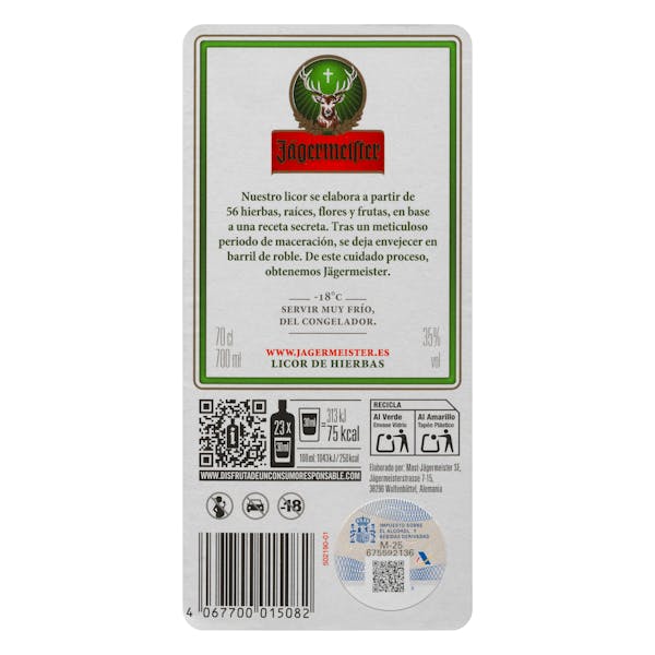 Licor de hierbas Jägermeister