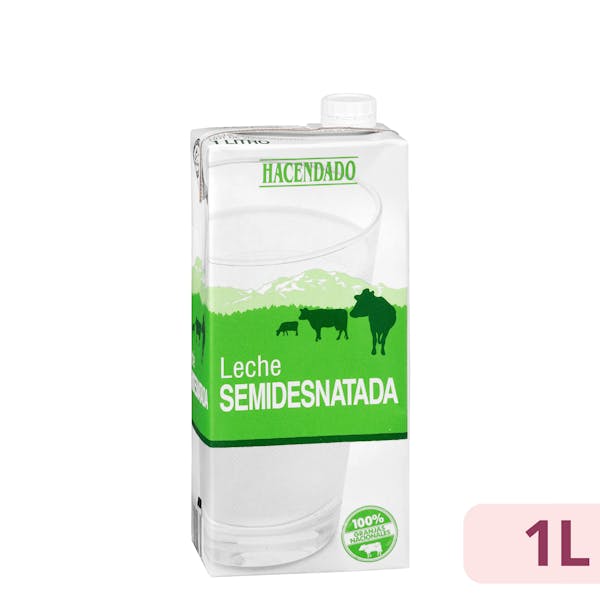Leche semidesnatada Hacendado 1 l. en Mercadona