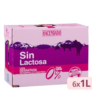 Leche desnatada sin lactosa Hacendado