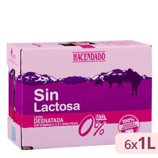 precios Leche Desnatada Sin Lactosa Hacendado 6 L. en Mercadona