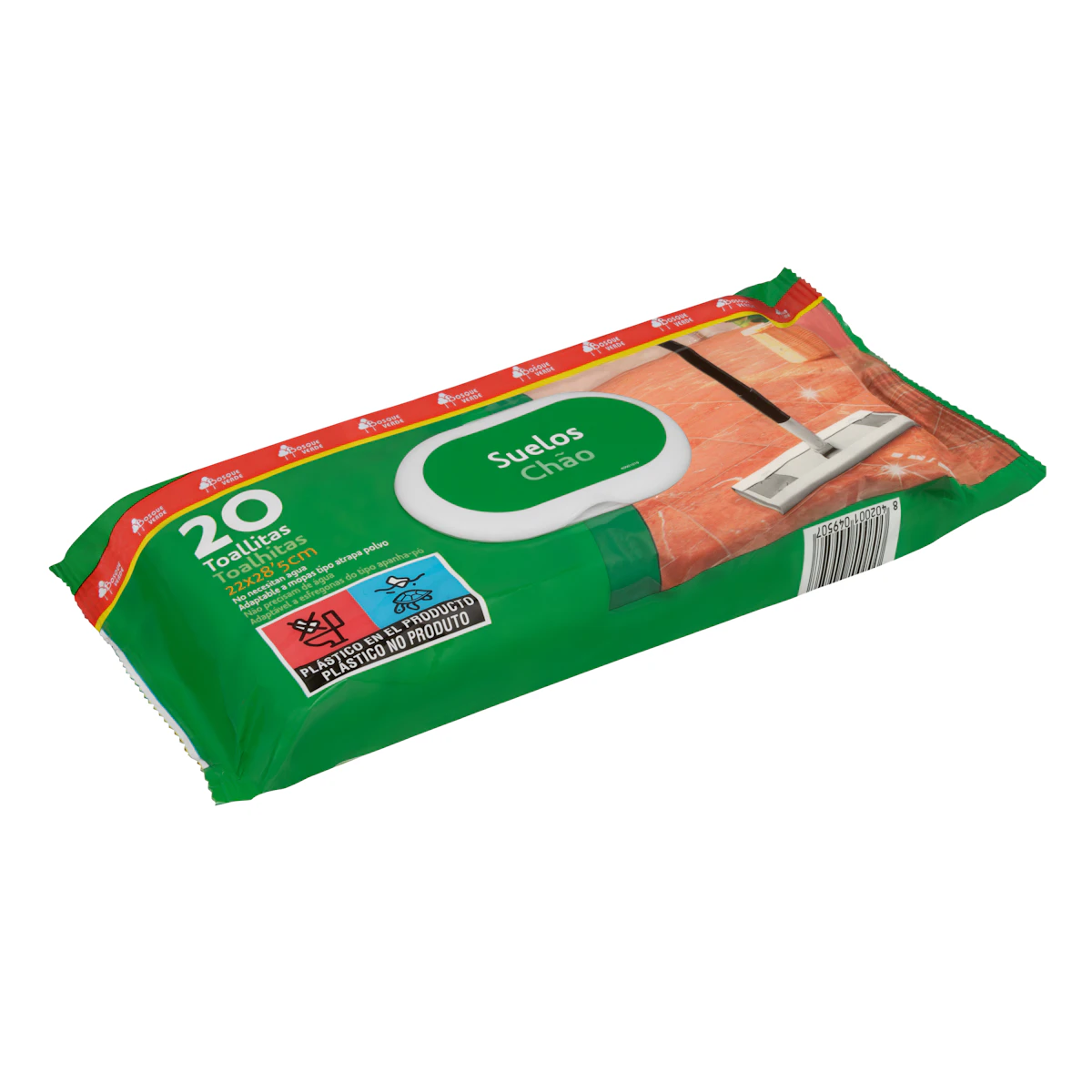 Toallitas limpiadoras de suelo Bosque Verde – Mercadona – صورة إعلانية للمنتج
