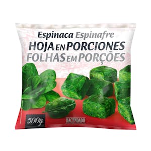 Espinacas en porciones Hacendado ultracongeladas