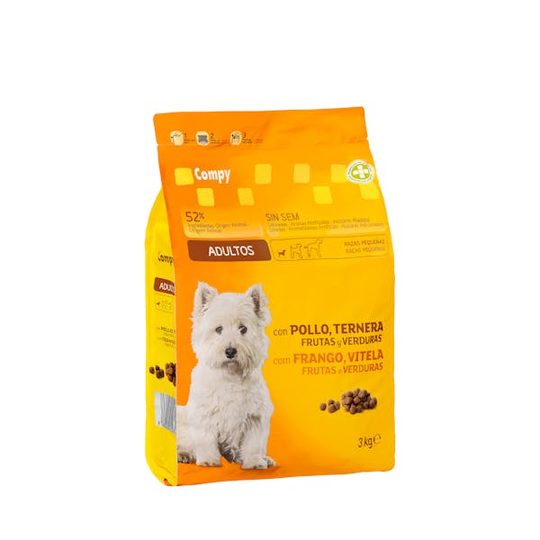 Imagen de Comida perro adulto Compy con pollo, ternera, frutas y verduras