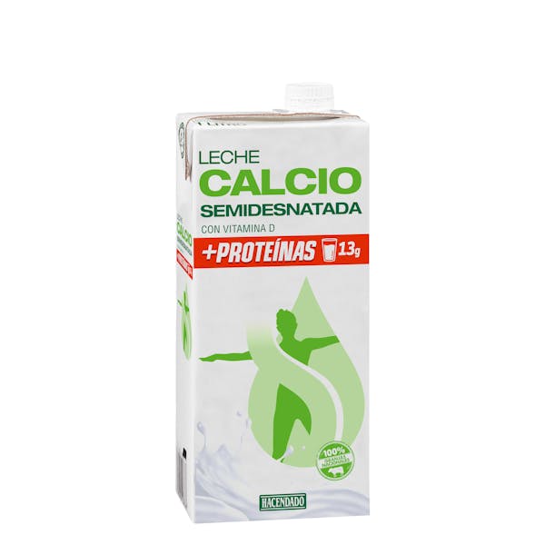 Leche semidesnatada calcio Hacendado