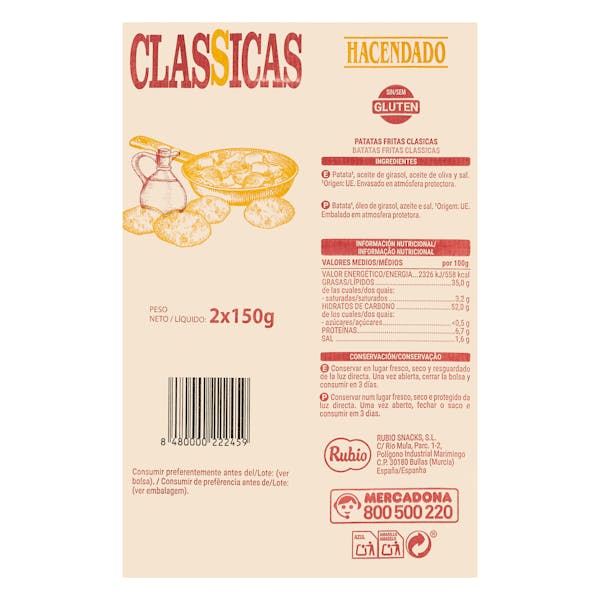 Patatas fritas clásicas Hacendado