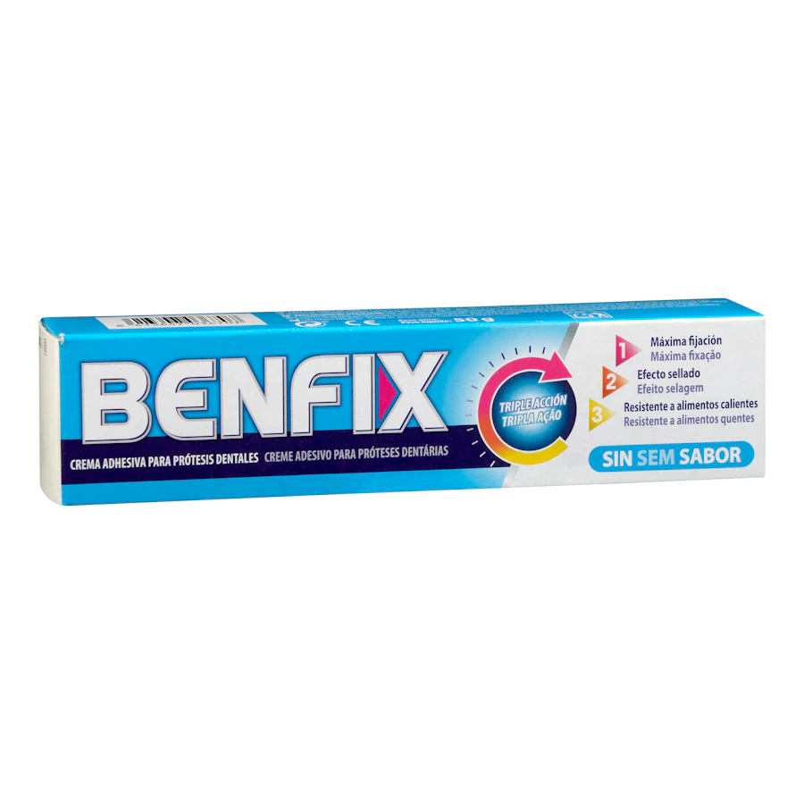 Crema adhesiva para prótesis dentales Benfix sin sabor – Mercadona – صورة المنتج