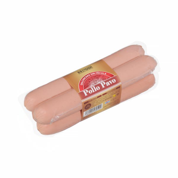 Imagen de Salchichas cocidas bocata Hacendado de pollo y pavo sabor ahumado