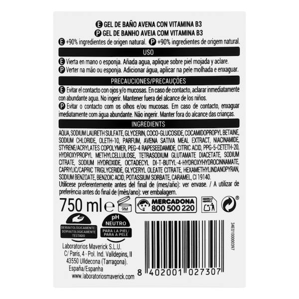 Etiqueta / ingredientes