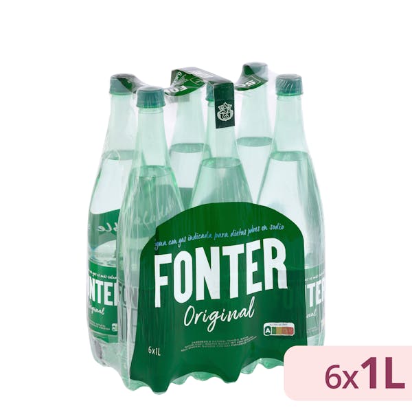 Agua mineral con gas grande Fonter