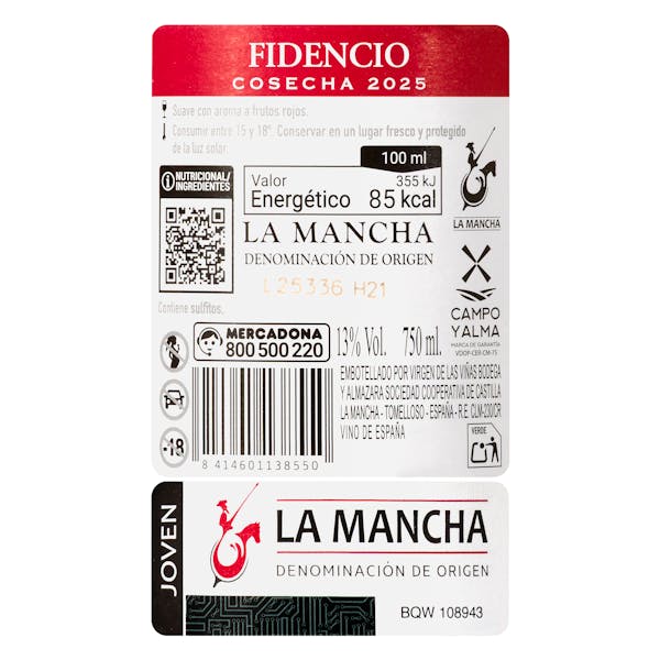 Vino tinto cosecha Fidencio DO La Mancha