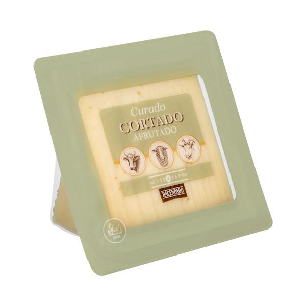 Queso curado mezcla afrutado Hacendado cortado en cuñitas