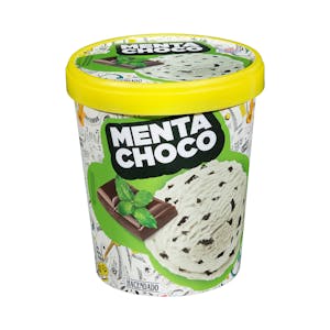 Helado menta choco con trocitos sabor chocolate Hacendado