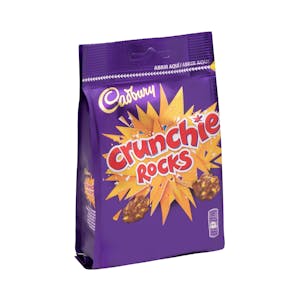 Chocolate con leche Crunchie Rocks Cadbury con copos de maíz y trozos de caramelo