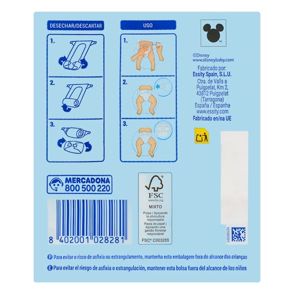 Pañales bebé talla 2 Deliplus de 3-6 kg