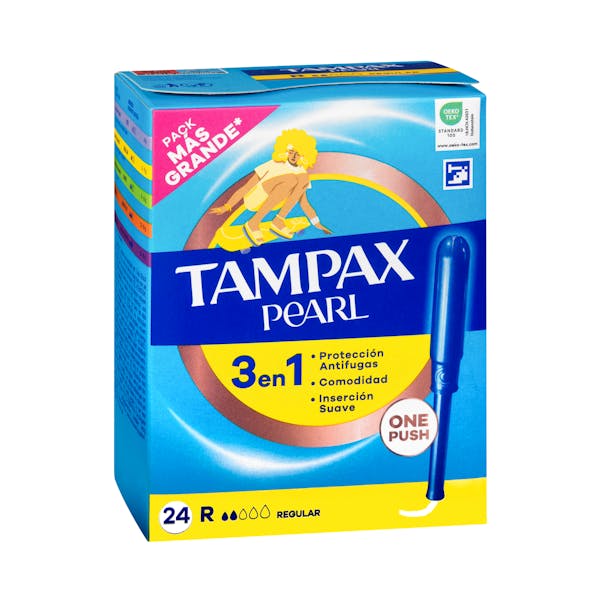 Tampones regular Tampax Pearl con aplicador