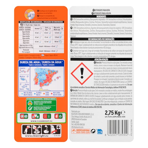 Detergente ropa jabón de Marsella Bosque Verde en polvo