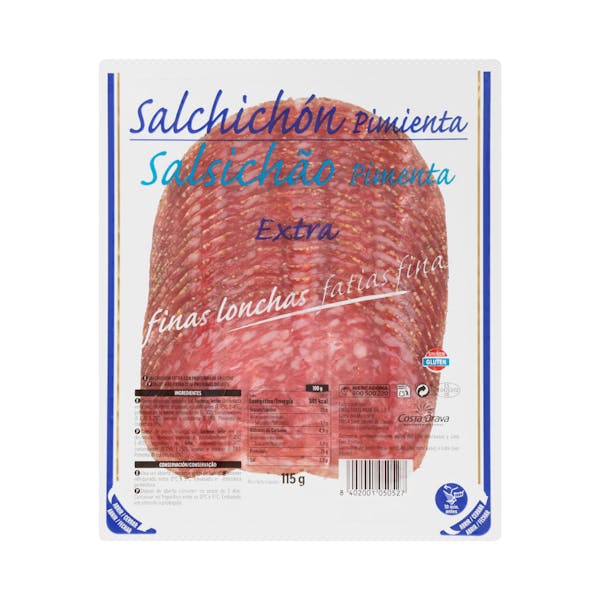 Imagen de Salchichón extra pimienta Hacendado finas lonchas