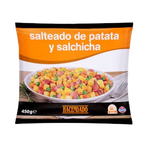 Salteado de patata y salchicha Hacendado ultracongelado