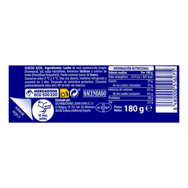 Queso azul de vaca Hacendado