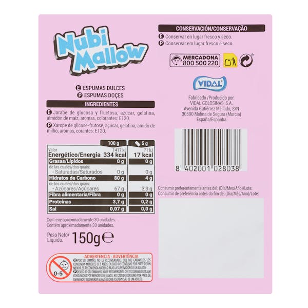 Golosinas Nubi Mallow Hacendado
