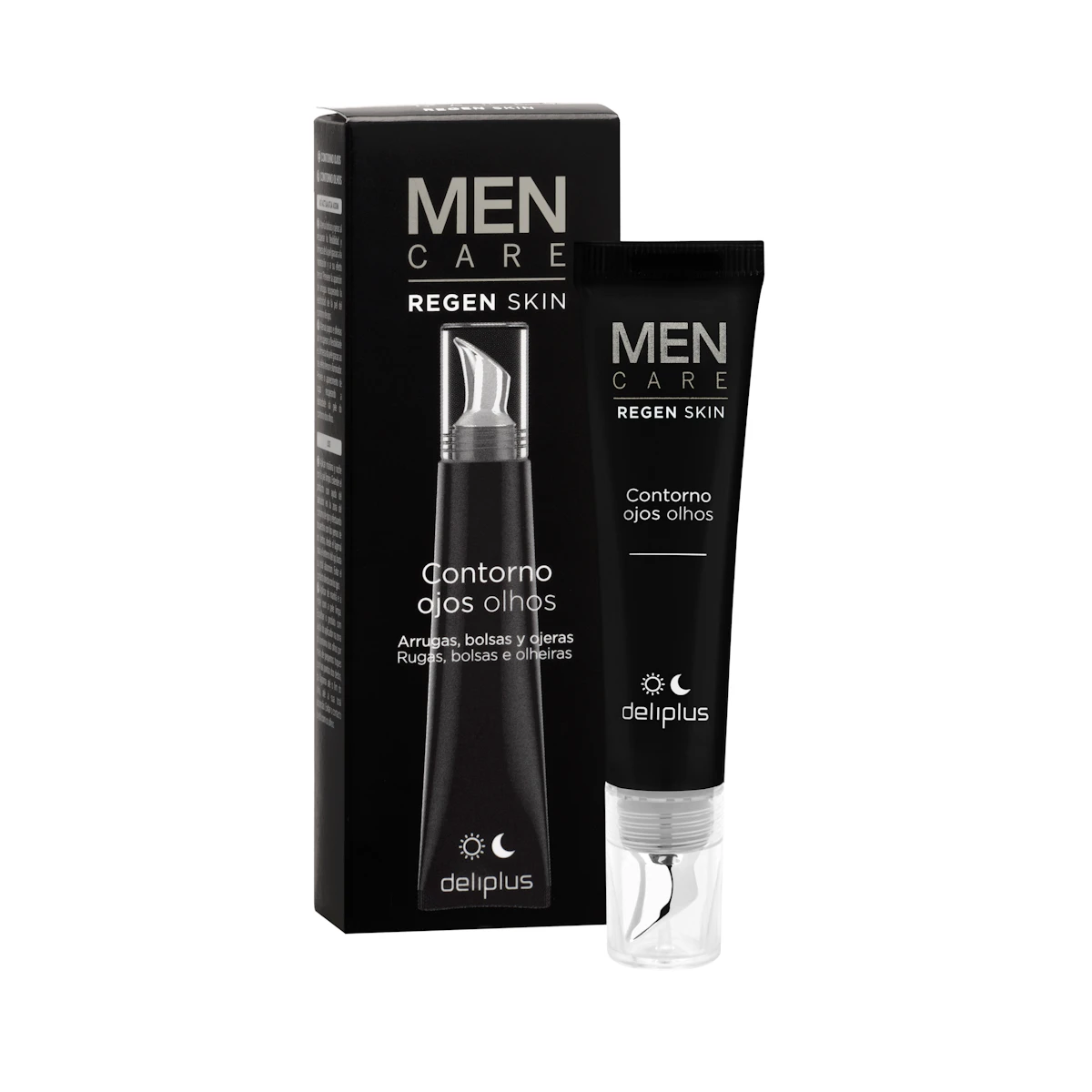 Contorno de ojos Men Care Regen Skin Deliplus – Mercadona – صورة إعلانية للمنتج