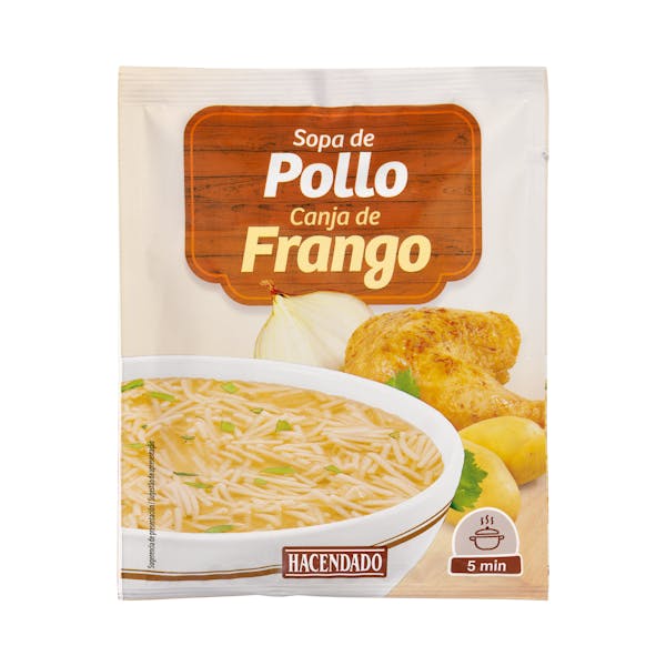 Sopa de pollo Hacendado con fideos finos