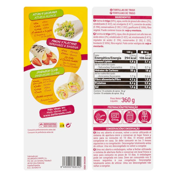 Tortillas de trigo Hacendado