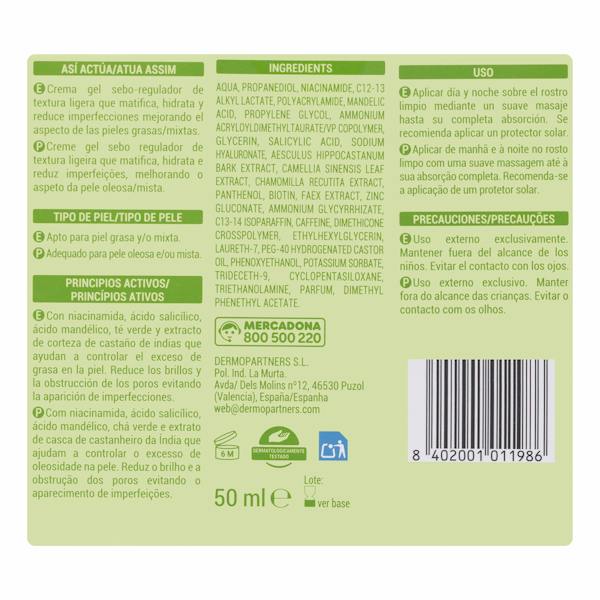 Etiqueta / ingredientes