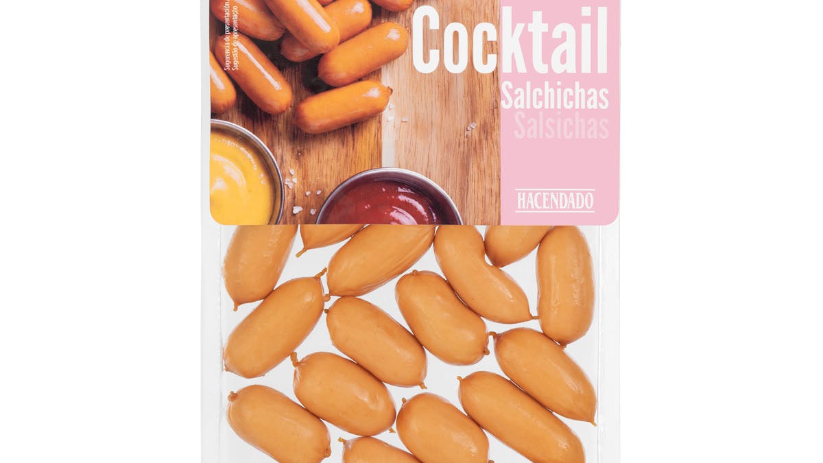 Salchichas cocidas cocktail Hacendado de cerdo