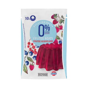 Preparado en polvo gelatina frutos rojos Hacendado 0% azúcares