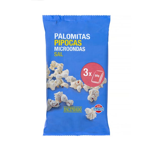 Palomitas de maíz con sal Hacendado para microondas