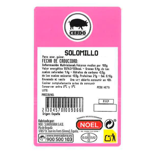 Solomillo de cerdo