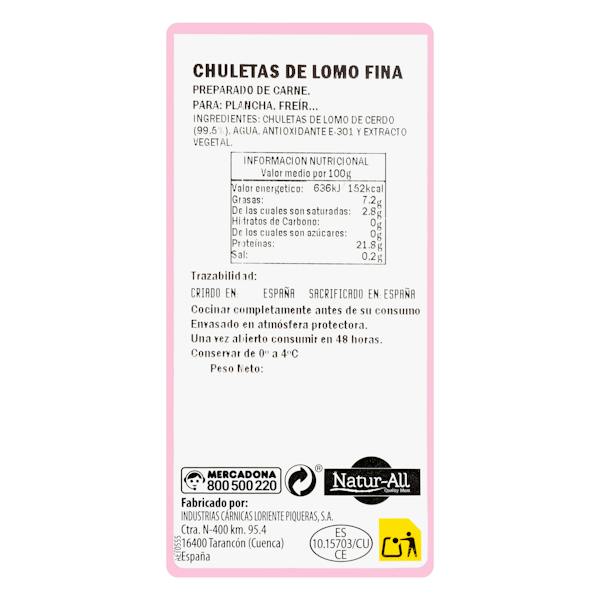 Etiqueta / ingredientes