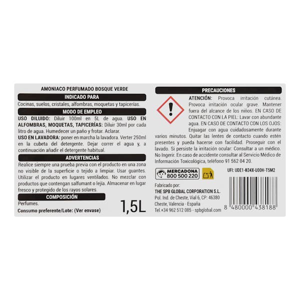 Amoníaco perfumado Bosque Verde