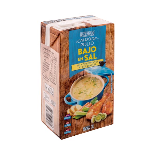 Caldo de pollo Hacendado bajo en sal Mercadona compra online