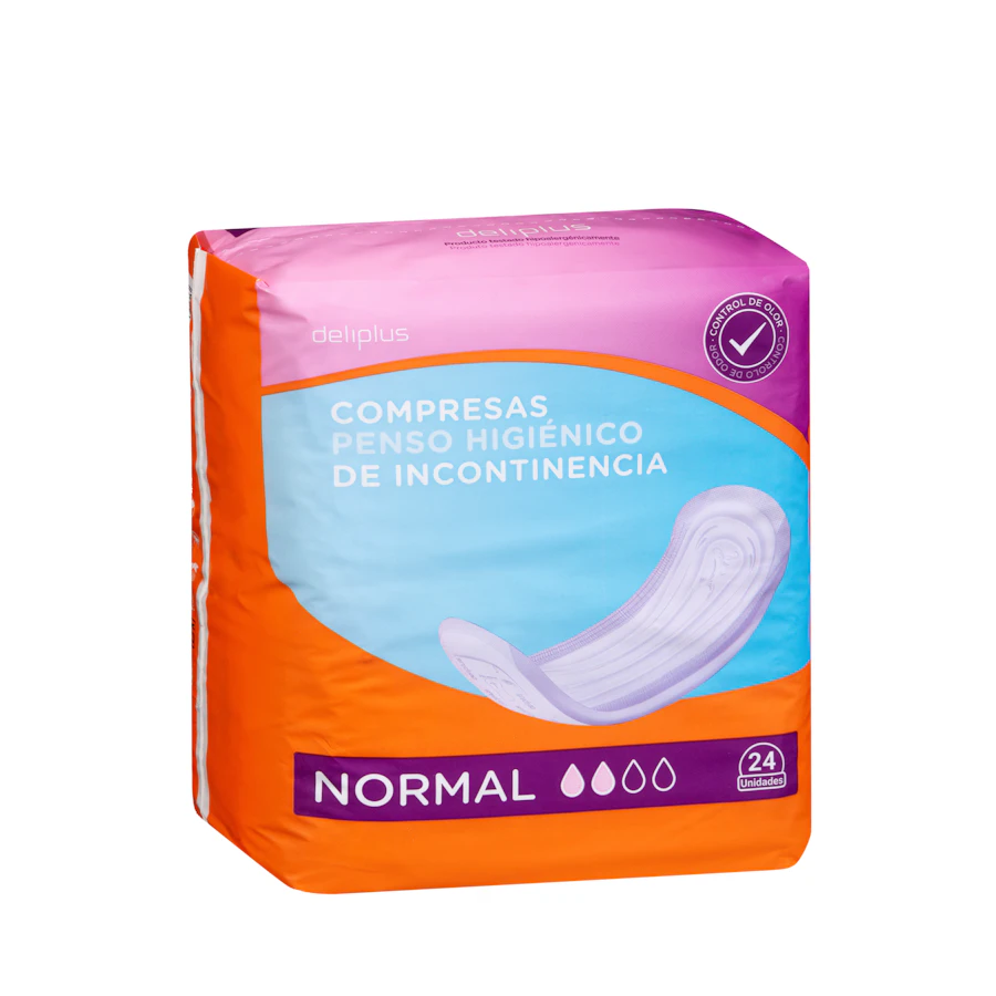 Compresa de incontinencia normal Deliplus sin alas – Mercadona – صورة المنتج