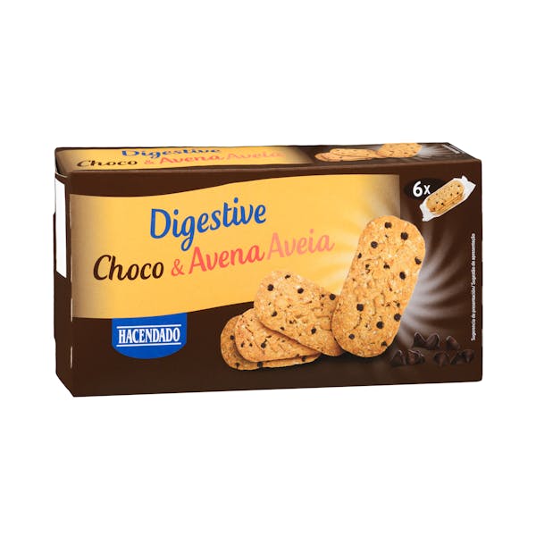 Galletas Digestive choco y avena Hacendado