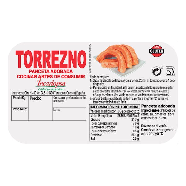 Panceta adobada torrezno