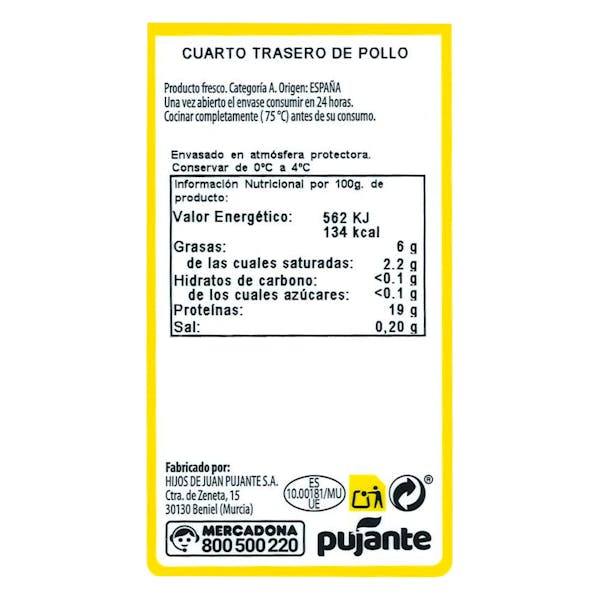 Cuartos traseros de pollo