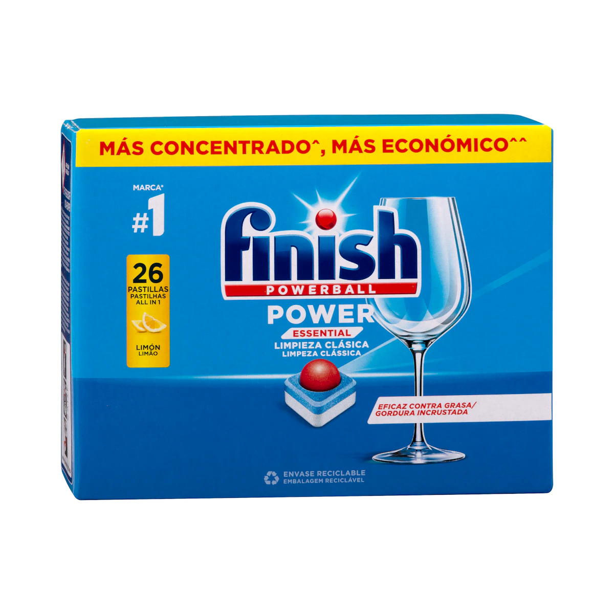 Lavavajillas Power Essential limón Finish en pastillas – Mercadona – صورة إعلانية للمنتج