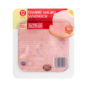 Fiambre magro sándwich Hacendado lonchas