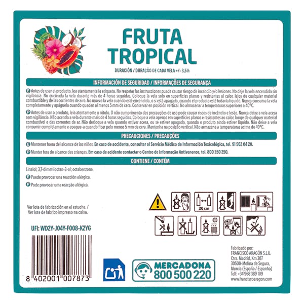 Vela perfumada Fruta Tropical Bosque Verde