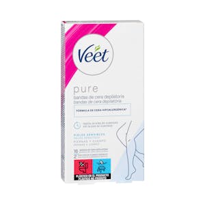 Bandas de cera cuerpo y piernas Pure Veet piel sensible